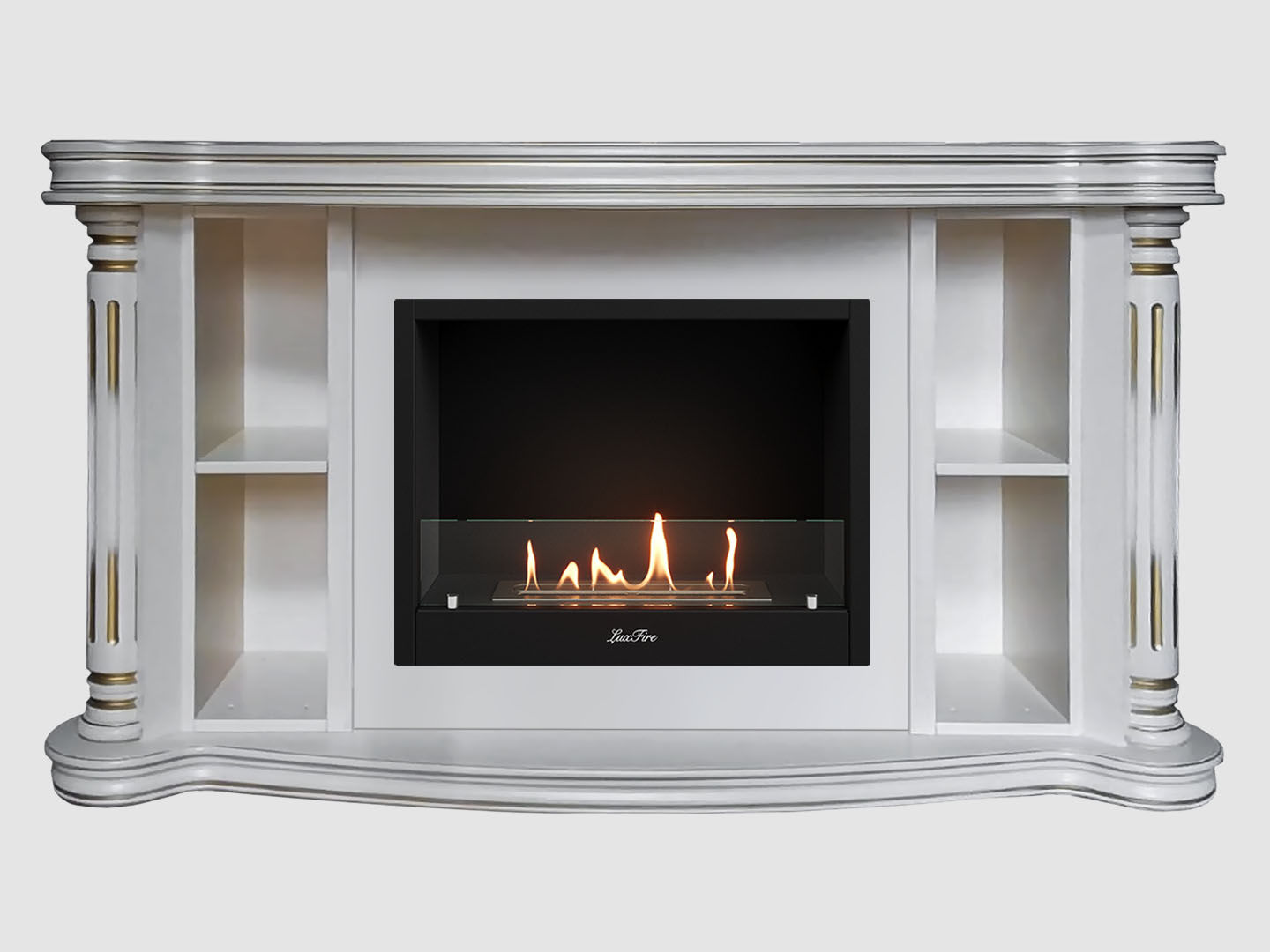 Каминный портал МДФ "Романс 1500" с биокамином Lux Fire "Фаер Бокс 1-33" (белый) Каминный портал МДФ "Романс 1500" с биокамином Lux Fire "Фаер Бокс 1-33" (белый) по цене 103 700 руб.