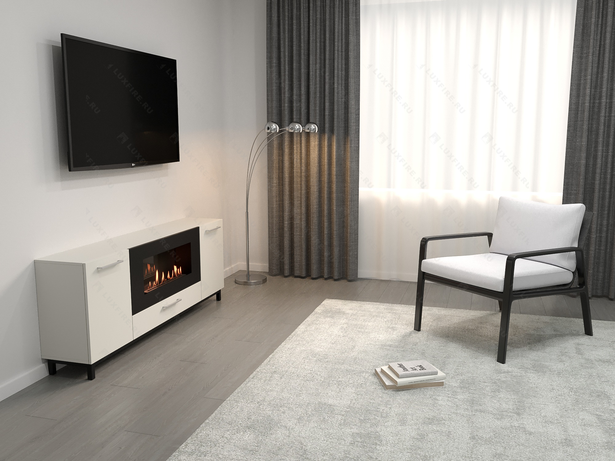 Тумба ТВ Lux Fire "Амур" напольная 1700 матовая, белая с биокамином 900 Тумба ТВ Lux Fire "Амур" напольная 1700 матовая, белая с биокамином 900 по цене 96 124 руб.