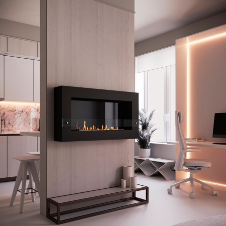 Биокамин SteelHeat WALL GRAND 1200 черный, стекло по цене 48 930 руб.