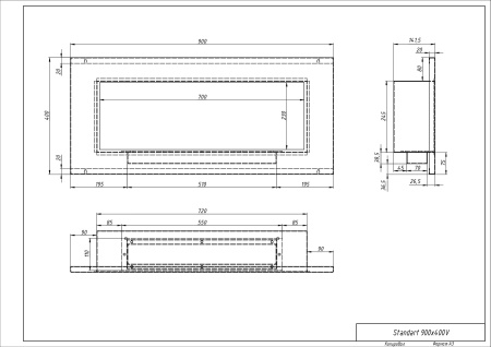 Биокамин "Русский огонь" Стенли 900V встраиваемый по цене 35 800 руб.