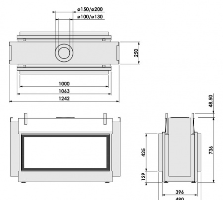 Газовый камин BellFires Horizon Bell Small Tunnel