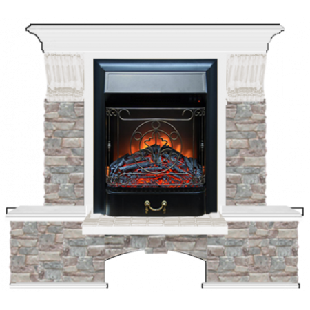 Бостон К Грот цветной (белый)+Majestic Black