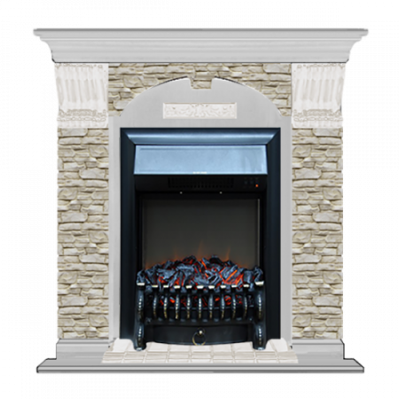 Арочный Грот однотонный (беленый дуб)+Fobos Black